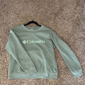 Columbia Pullover Sweatshirt in Sage Green with Logo